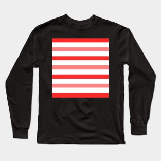 Dark light red white stripes lines pattern Long Sleeve T-Shirt